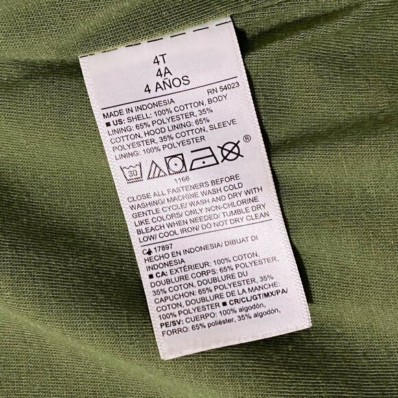 Old Navy Hooded Utility Scout Jacket 4T Olive Green Army Outdoors Gorpcore - Picture 5 of 6